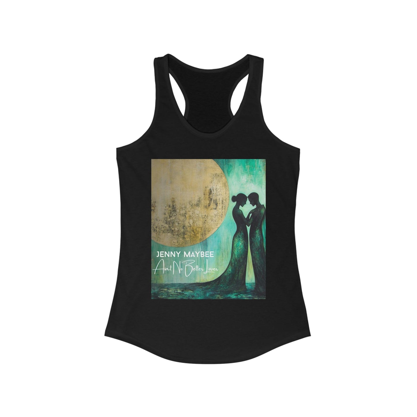 Ain't No Better Lover: Moonlit Lovers Racerback Tank (Black)