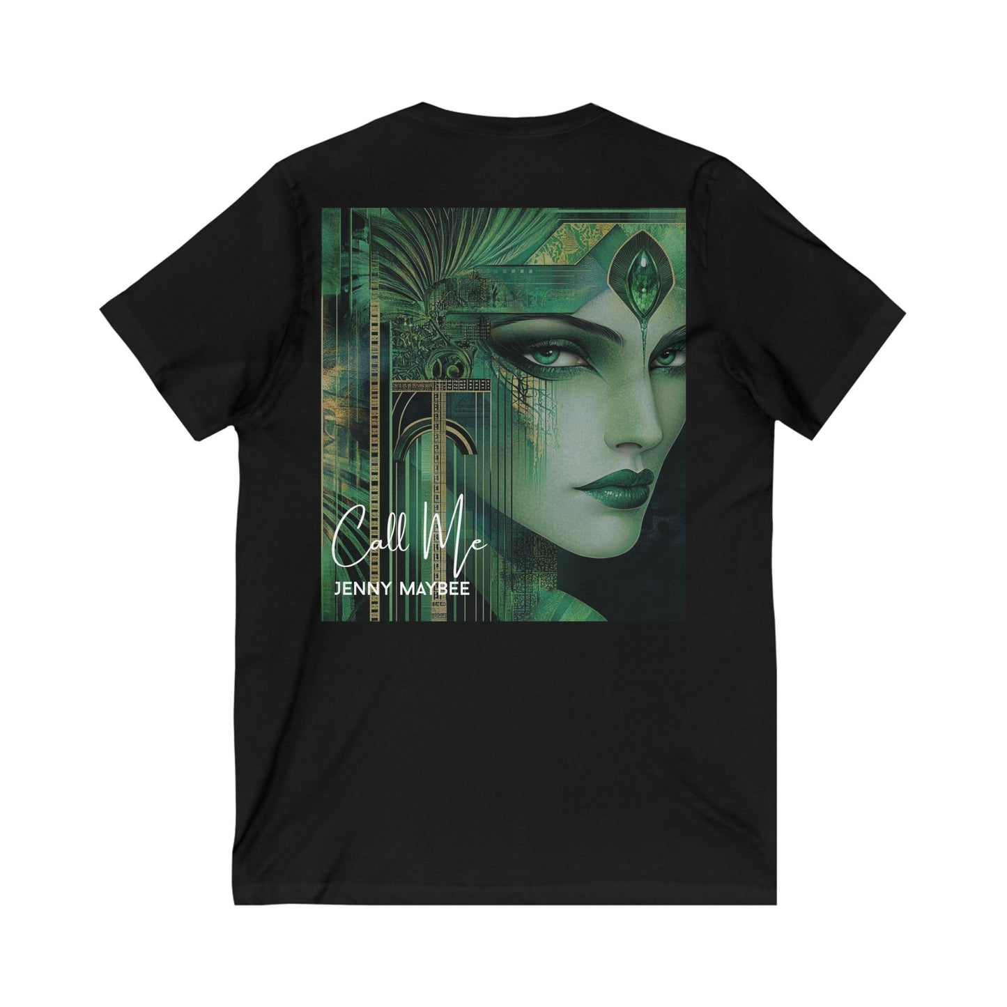 Call Me: Emerald Queen Unisex V-Neck Tee (Black)