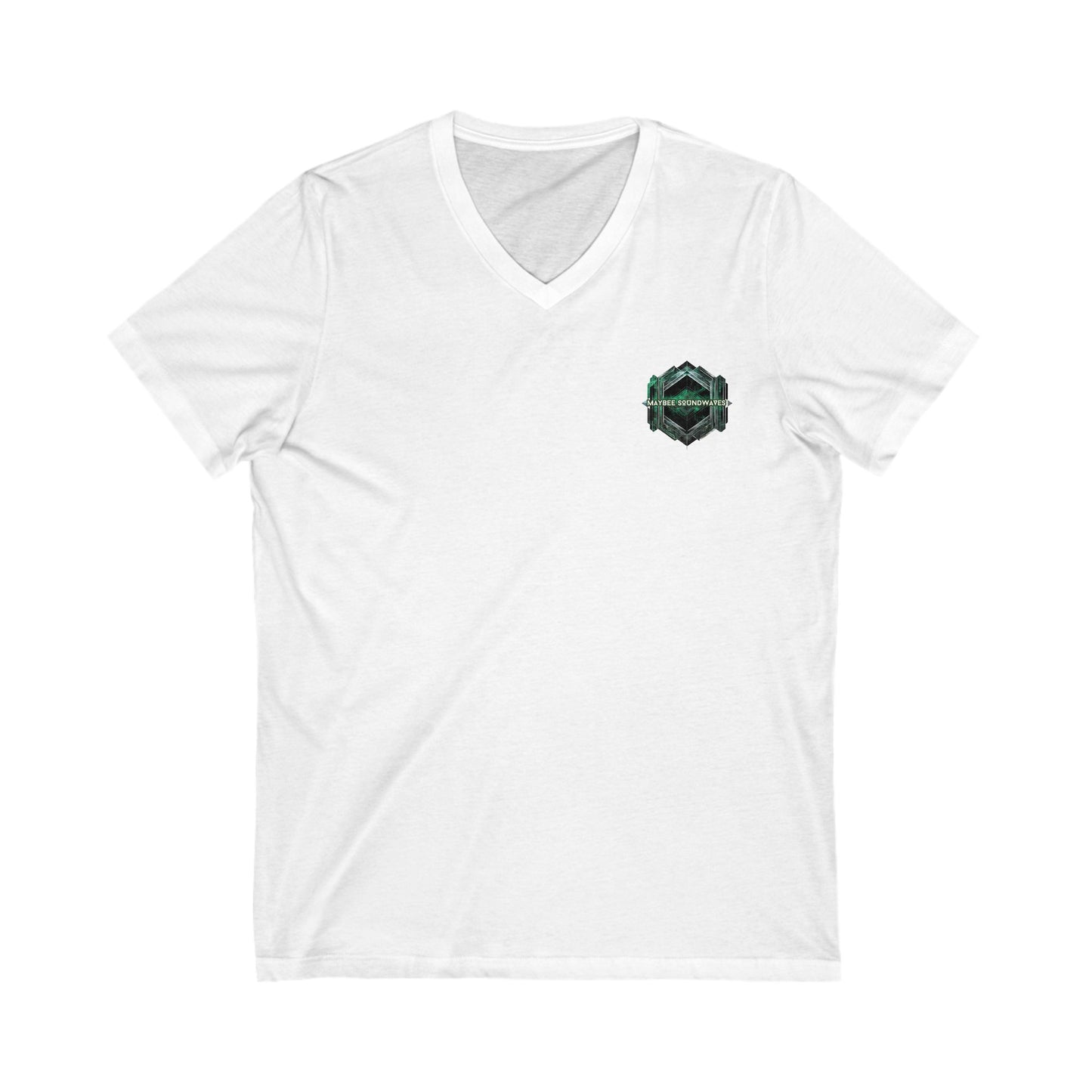 Mystique in Motion: RUN Unisex V-Neck Tee (White/Black)