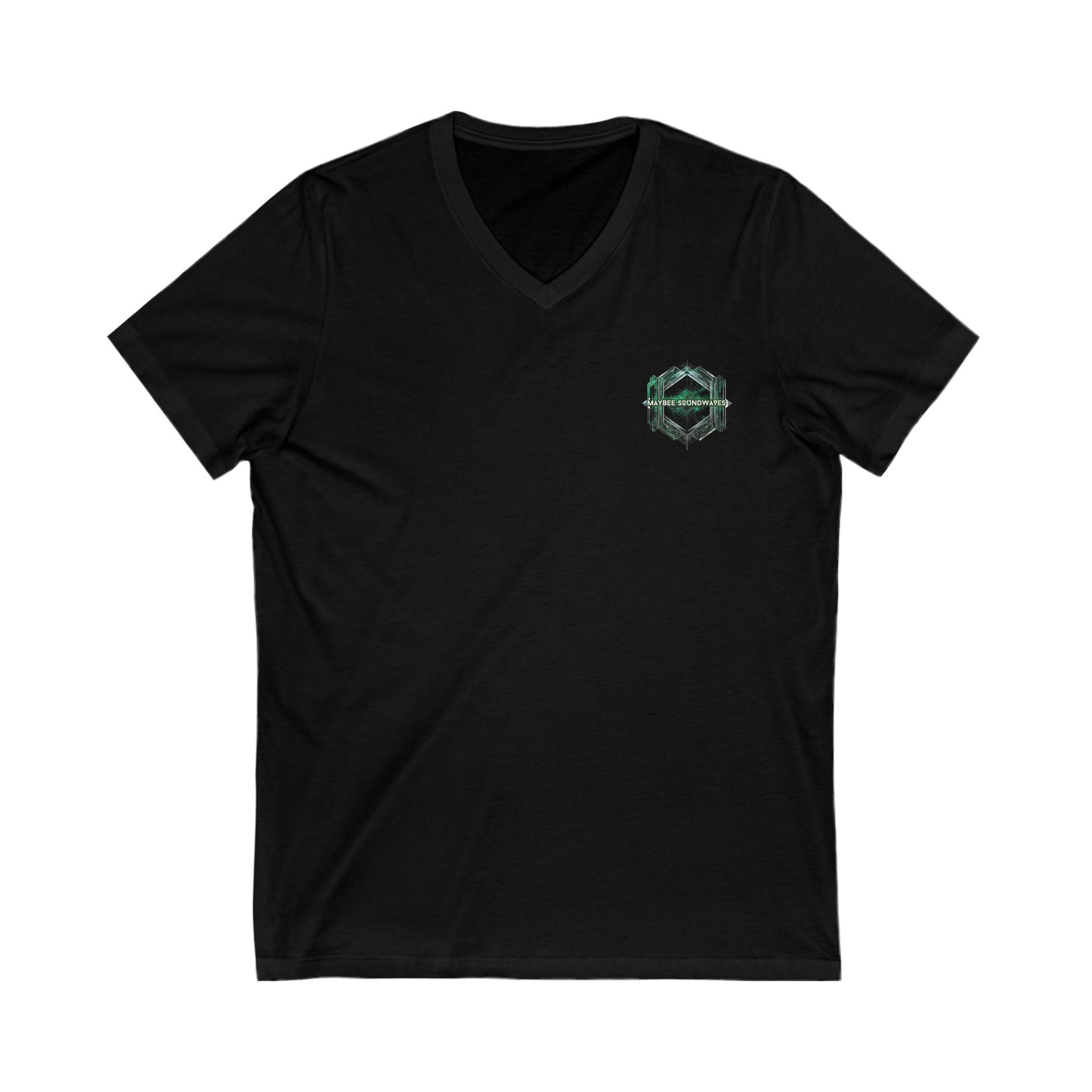 Mystique in Motion: RUN Unisex V-Neck Tee (White/Black)