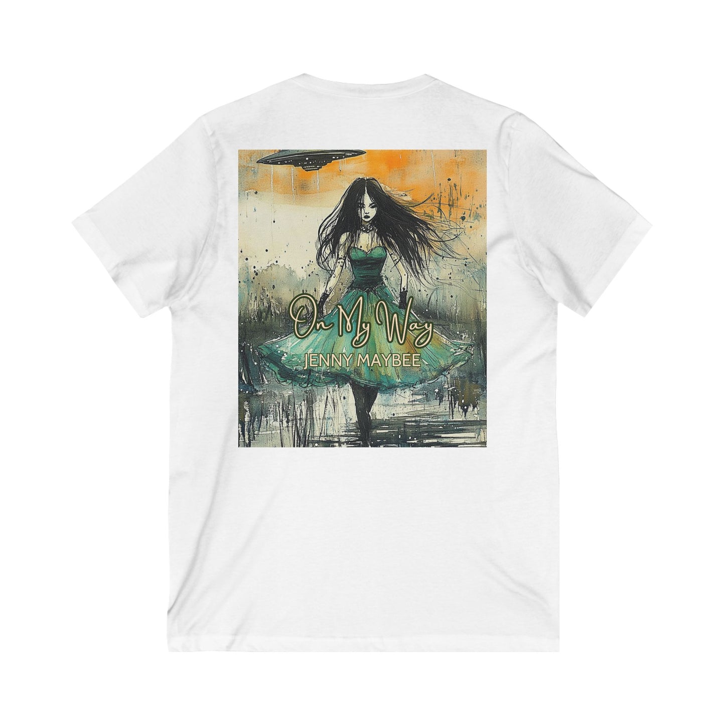 On My Way: Fearless Warrior Unisex V-Neck Tee (White/Black)
