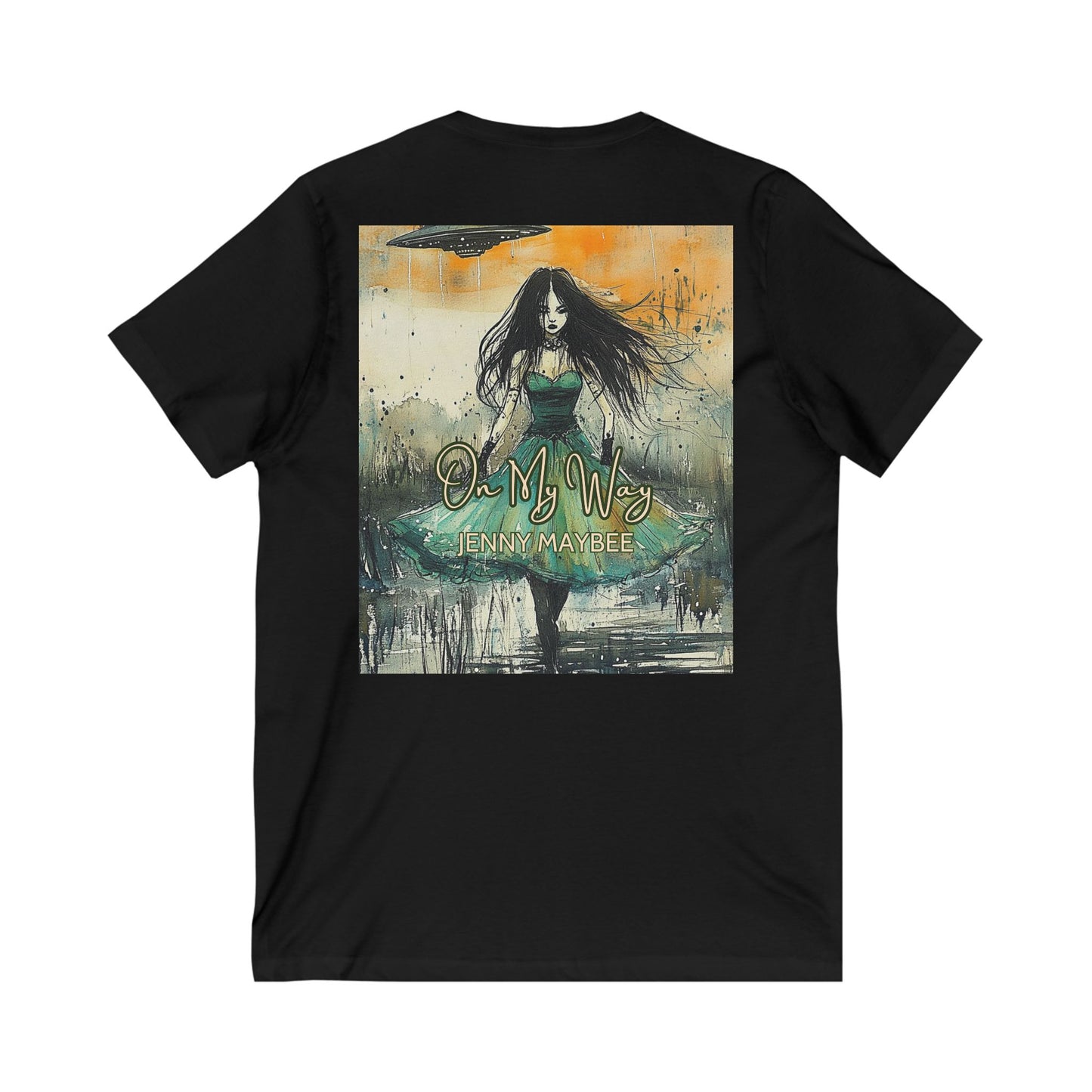 On My Way: Fearless Warrior Unisex V-Neck Tee (White/Black)