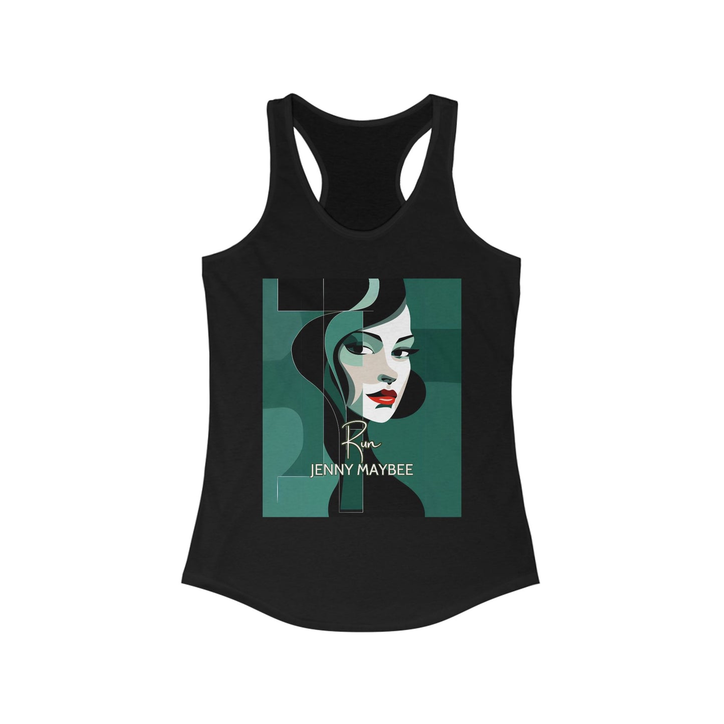 Mystique in Motion: RUN Women's Racerback Tank (Black)